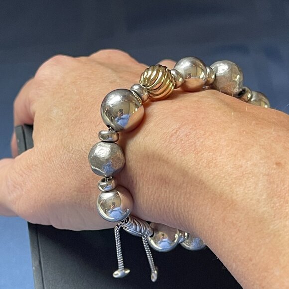 David Yurman 925/18K Sterling Silver Elements Beaded Bracelet - Picture 5 of 5